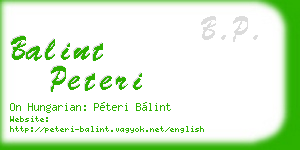 balint peteri business card
